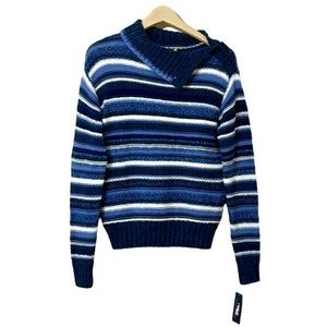 Polo Ralph Lauren Striped Buttoned Placket Turtleneck Sweater Size Small